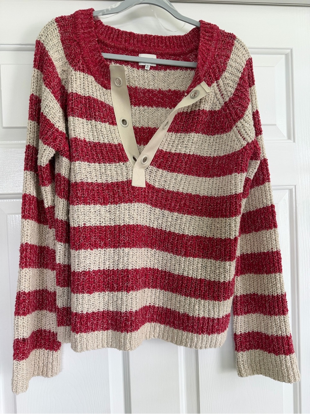 Striped Red and Cream BKE Sweater
